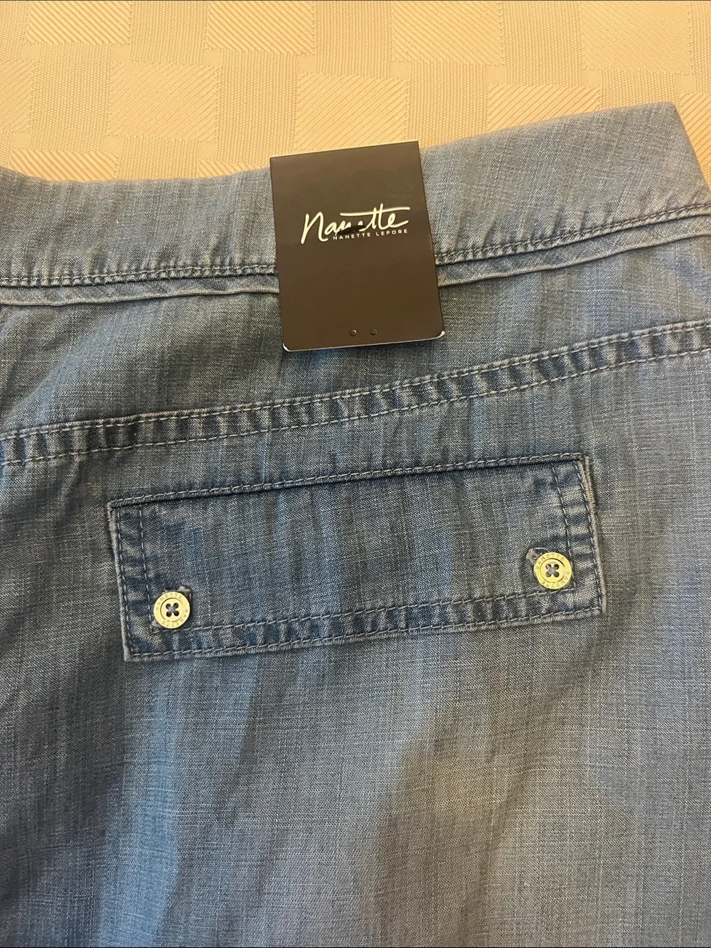 Nanette Lepore Light Blue Denim Midi Pencil Skirting size 8